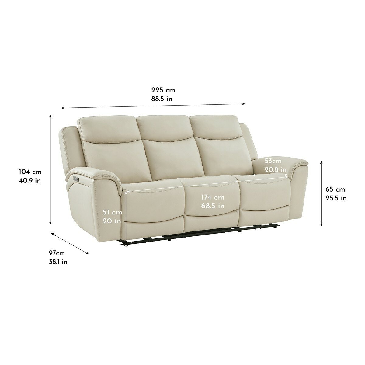 Gilman Creek 牛皮電動沙發