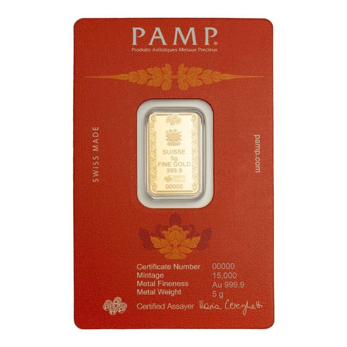PAMP 佛陀 黃金條塊 999.9純金 5公克