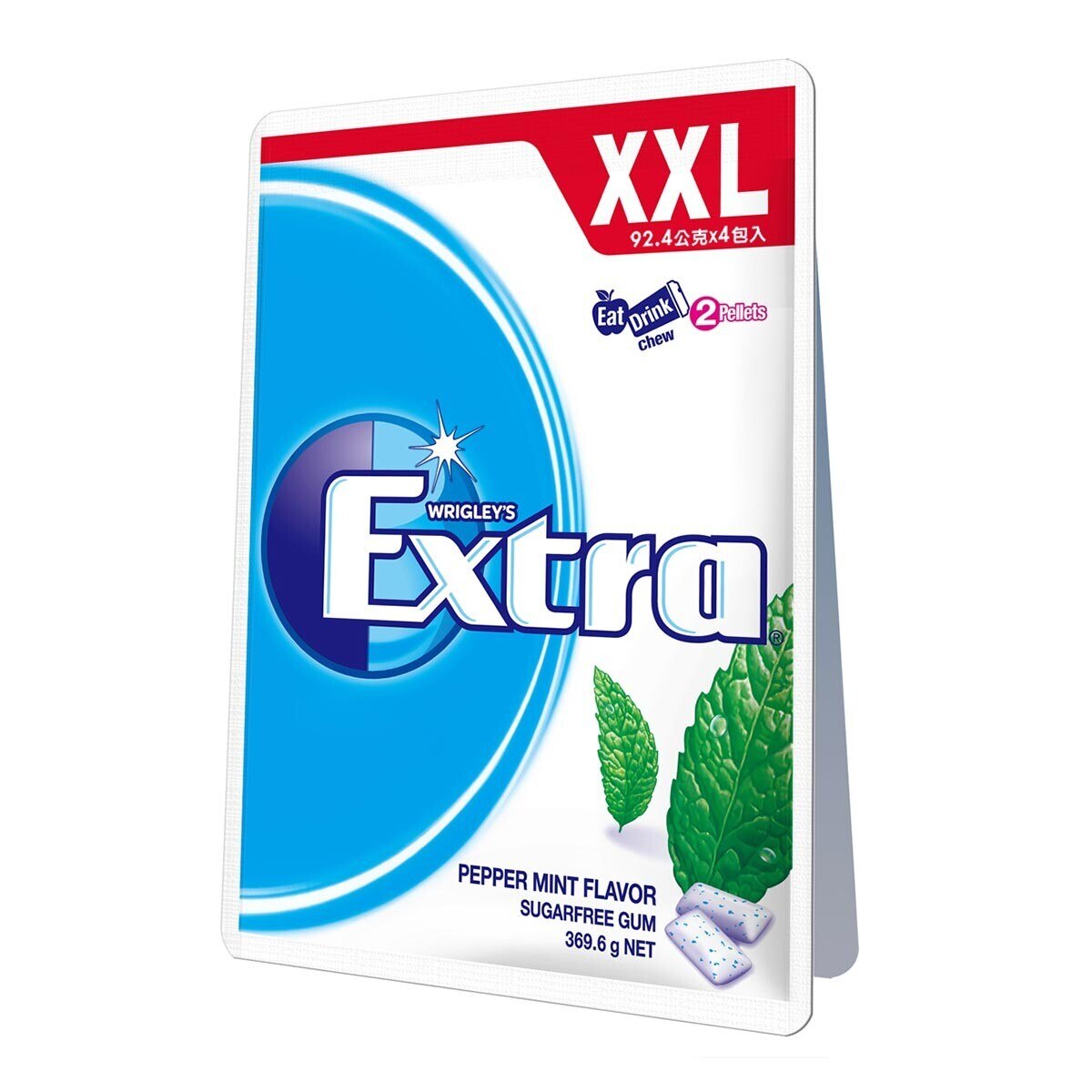 益齒達 無糖口香糖重量包 薄荷口味 92.4公克 X 4入