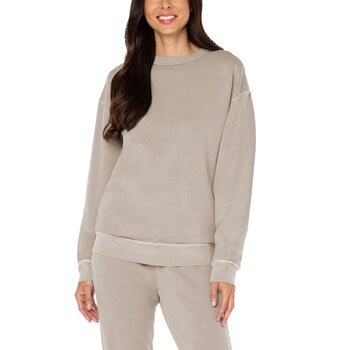 Well Worn 女純棉休閒長袖上衣 卡其 S