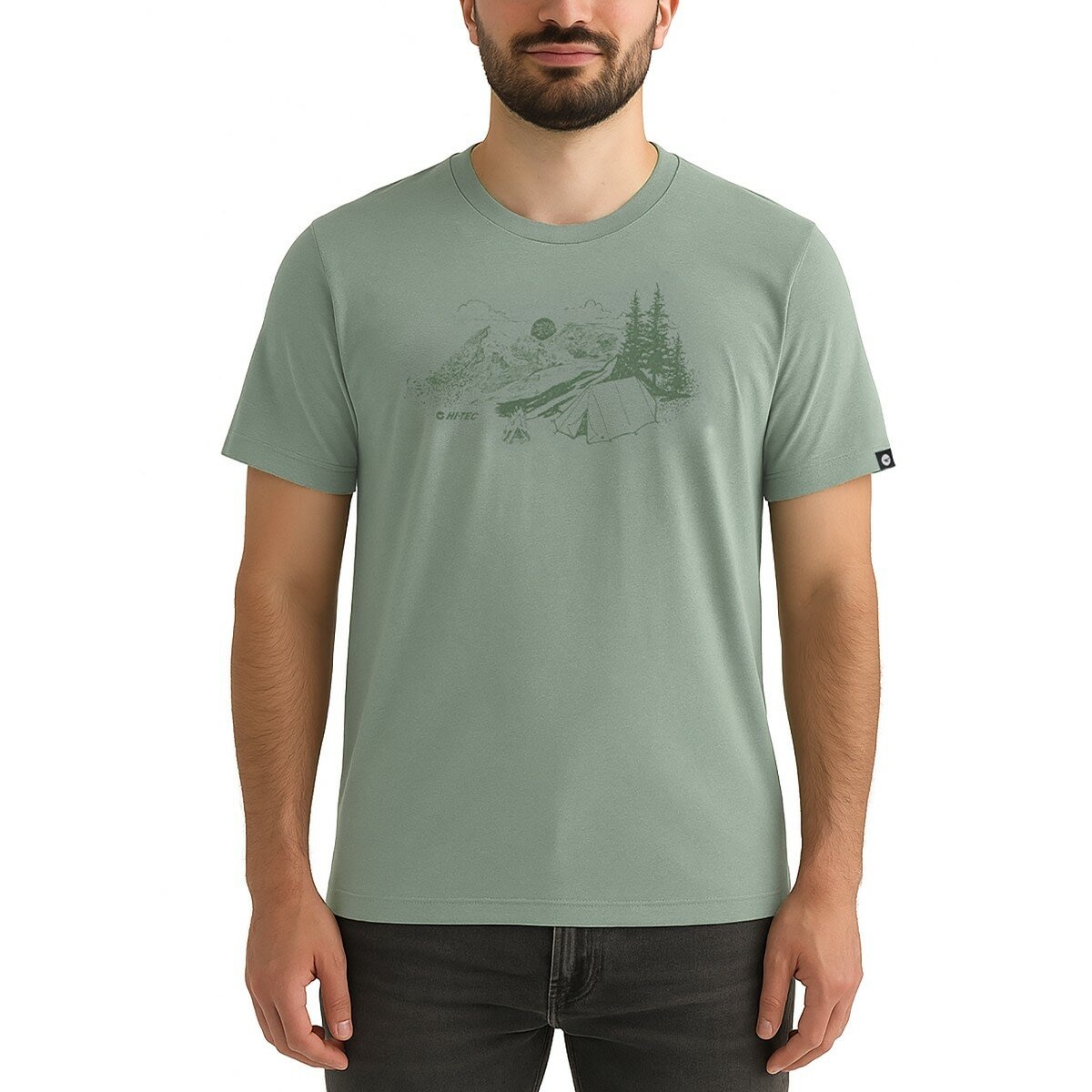 Hi-Tec 男印花短袖上衣