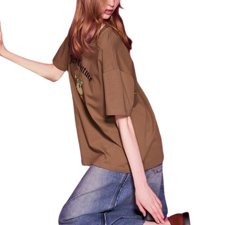 Juicy Couture 女刺繡短袖上衣 咖啡