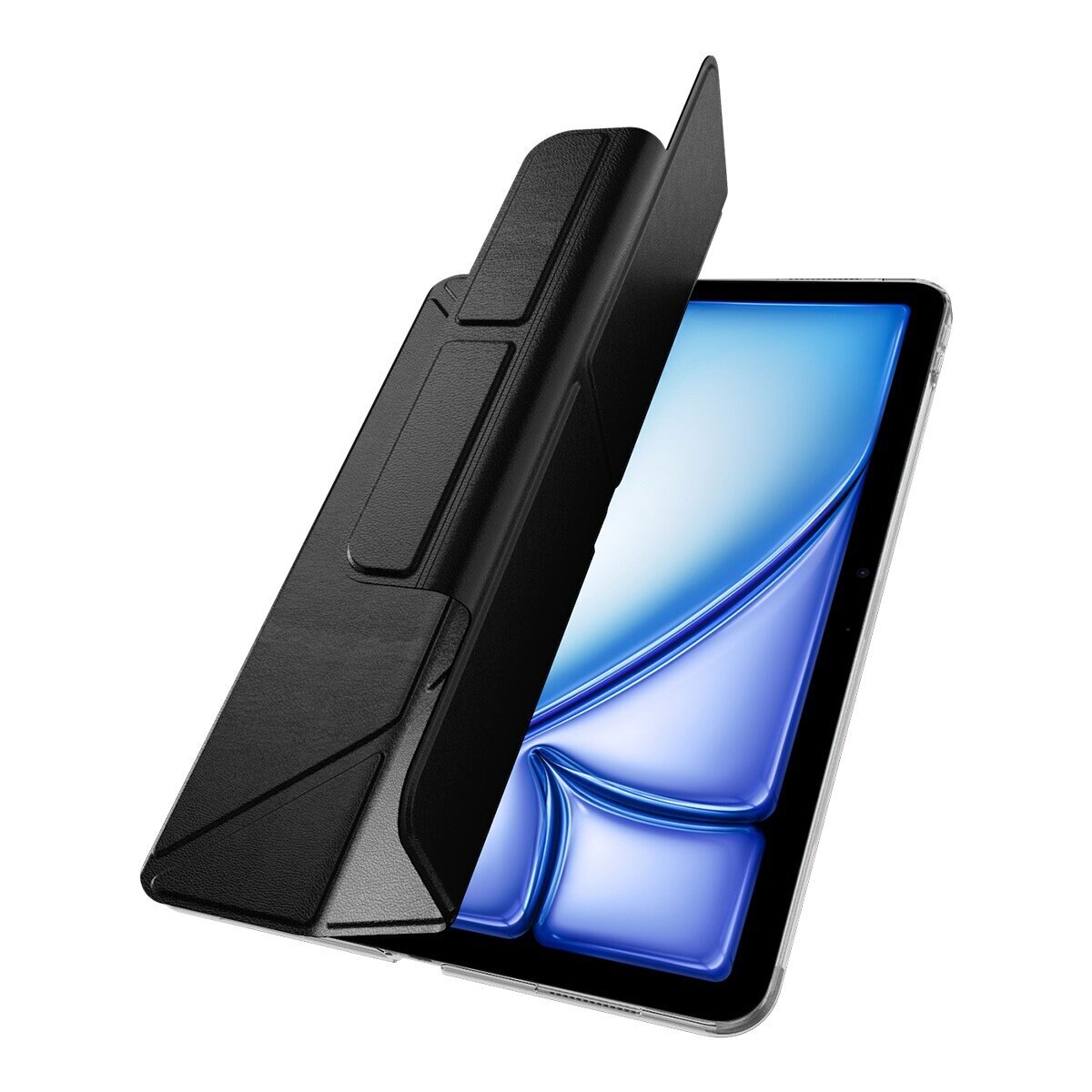 MAGEASY Facet 全方位支架透明背蓋保護套 適用於 2024 iPad Air 13吋 2025 M3 / 2024 M2 黑