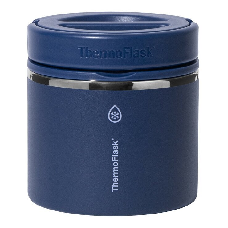ThermoFlask 不鏽鋼真空食物燜燒罐 591毫升 X 2件組 深藍+白
