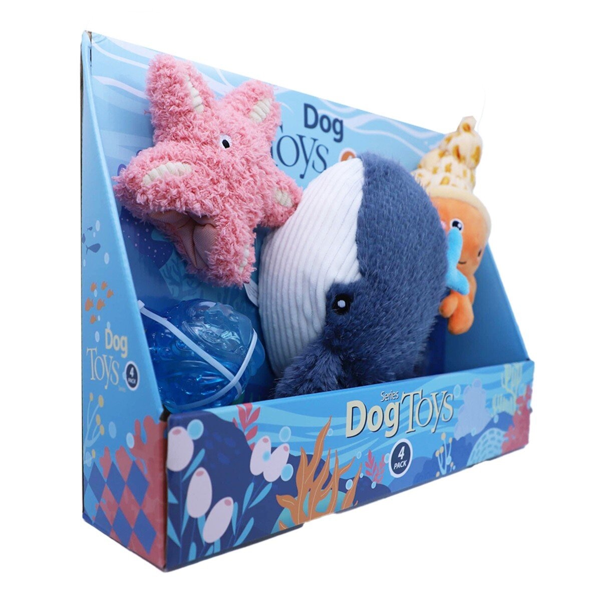 Gigwi 海洋風寵物狗玩具 4入組
