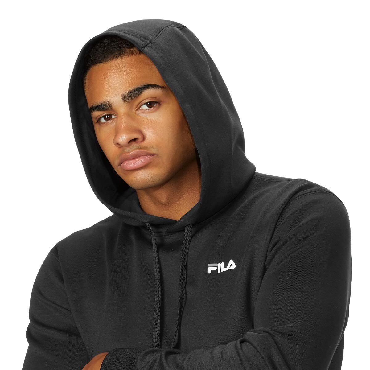 Fila 男長袖連帽上衣 黑 M