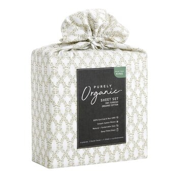 Purely Organic 300織有機棉床包 6件組 雙人加大尺寸 Purely Organic 300織有機棉床包 6件組 雙人加大尺寸