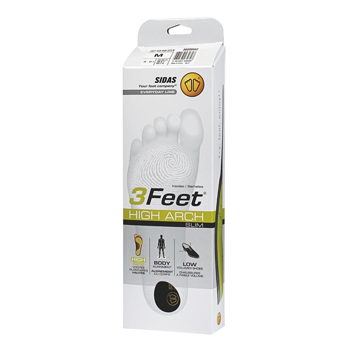 SIDAS 3Feet 薄型高足弓鞋墊 2雙組 XL