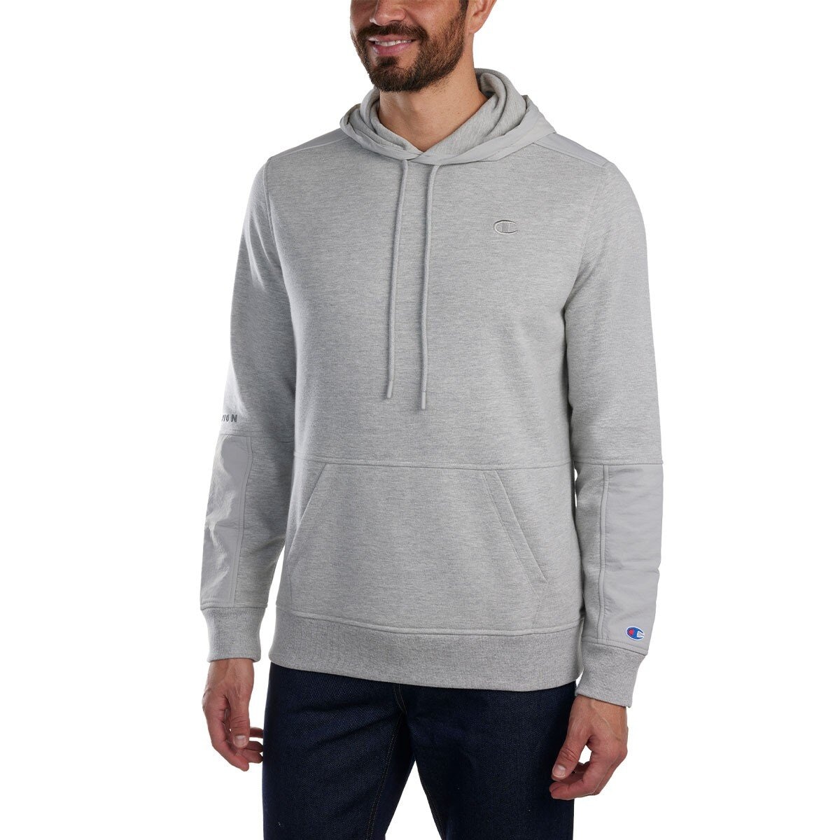 Champion 男長袖連帽上衣 灰 S