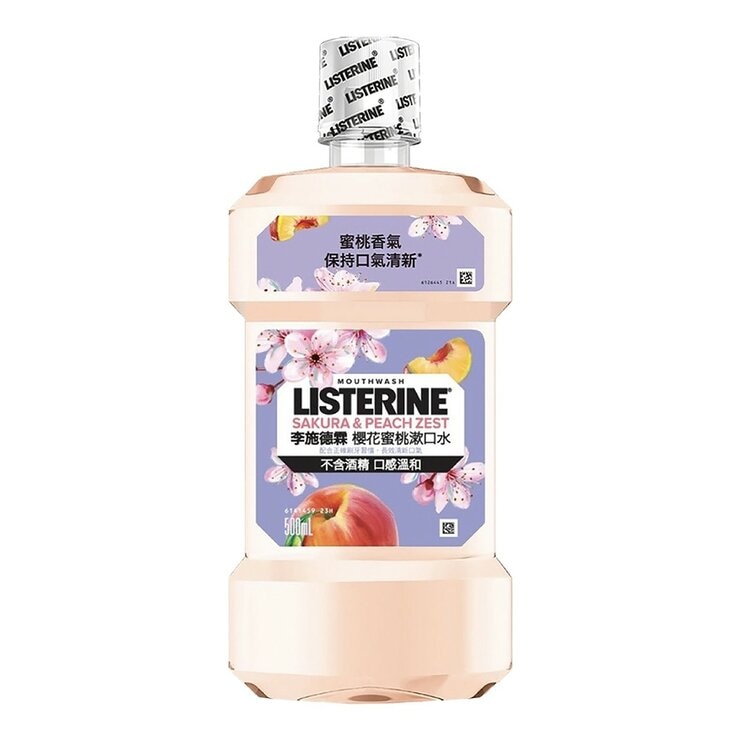 李施德霖 櫻花蜜桃漱口水 500毫升 X 6入