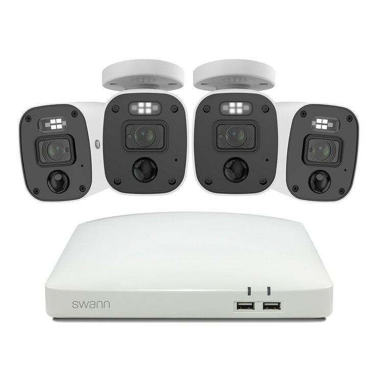 Swann 4K SwannForce 槍型模擬音頻攝影機 X 4 + 8 通道DVR套裝 2TB HDD