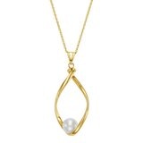 淡水珍珠項鍊 14K黃K金 7公釐-7.5公釐