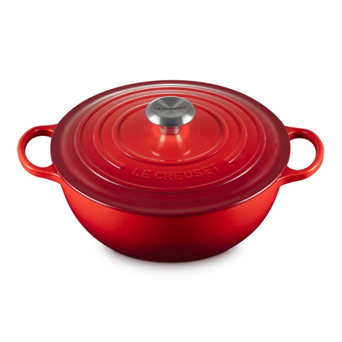 Le Creuset 琺瑯鑄鐵媽咪鍋 含鋼頭鍋蓋 28公分 櫻桃紅