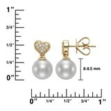 0.08克拉 14K黃K金 鑽石珍珠耳環