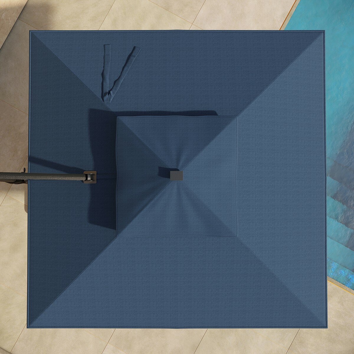 ATLeisure 10 呎戶外方形遮陽傘 附傘座 藍色