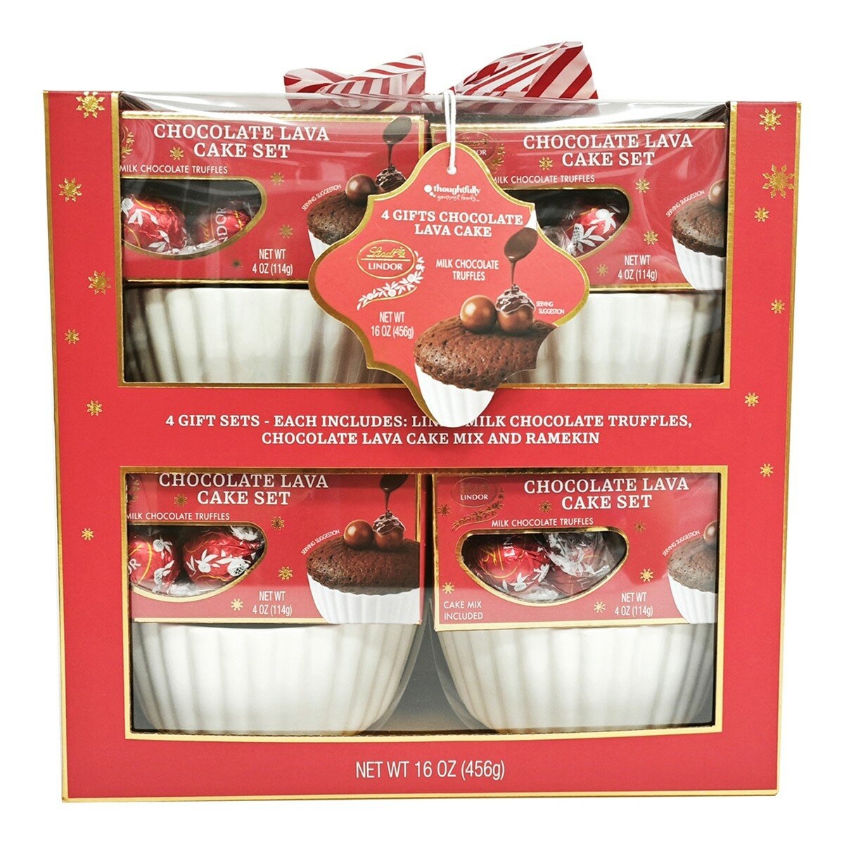 Lindt 巧克力熔岩蛋糕預拌粉組合 4入 / 456 公克 Lindt 巧克力熔岩蛋糕預拌粉組合 4入 / 456 公克