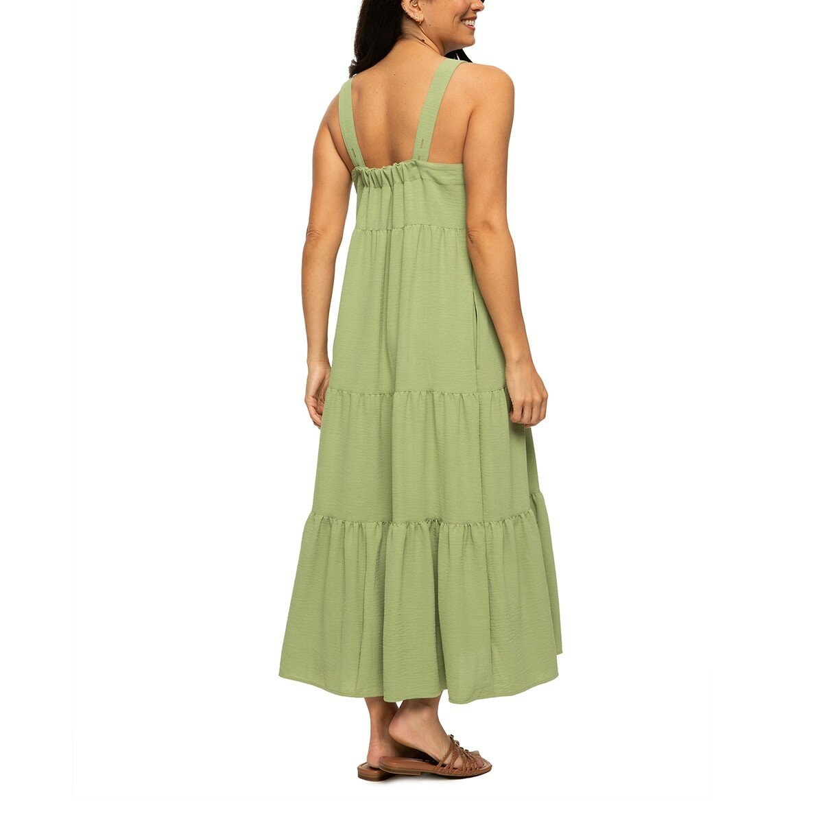 Jezebel 女無袖連身洋裝 橄欖