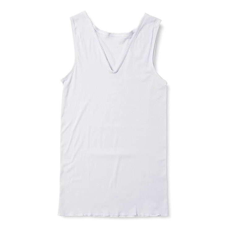 郡是 女V領純棉背心