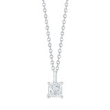 0.48克拉18K白K金 方形鑽石項鍊 VS2/I