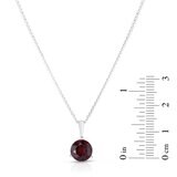 14K白K金 石榴石三爪鑲嵌項鍊