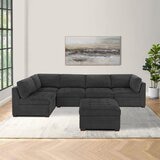 Thomasville 布面L型沙發附腳凳