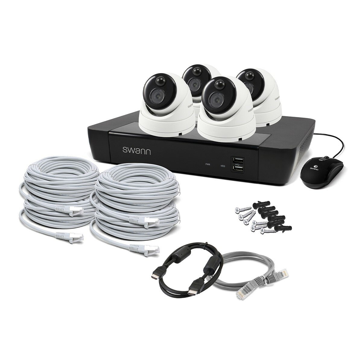 Swann 4K 半球型IP攝影機 X 4 + 8通道NVR套裝 2TB HDD