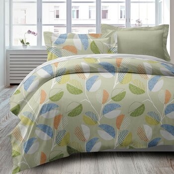 Caliphil 美國棉雙人加大床包兩用被四件組 183公分 X 190公分 咖啡樹