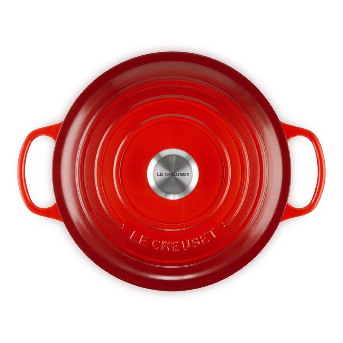 Le Creuset 雙耳圓形鑄鐵鍋 含鋼頭鍋蓋 26公分 櫻桃紅