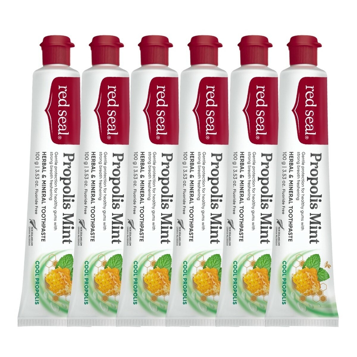 紅印 護齦蜂膠薄荷牙膏 100公克 X 6入