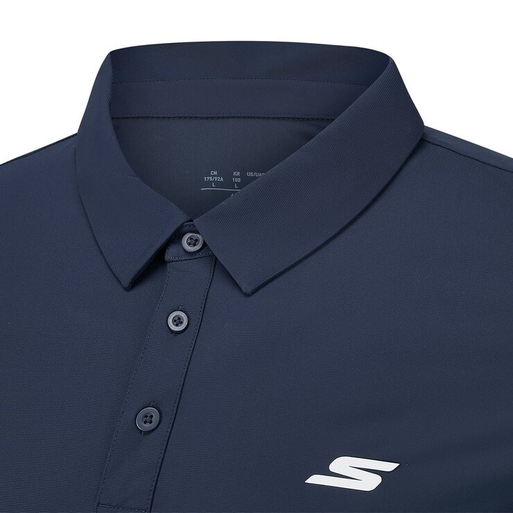 Skechers 男短袖Polo衫 藍 Skechers 男短袖Polo衫 藍