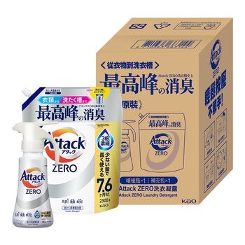 Attack ZERO 超濃縮噴槍型洗衣凝露 一般型 380公克 + 補充包 2300公克