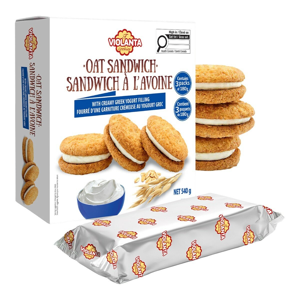 Violanta 希臘優格夾心燕麥餅 180公克 X 3包