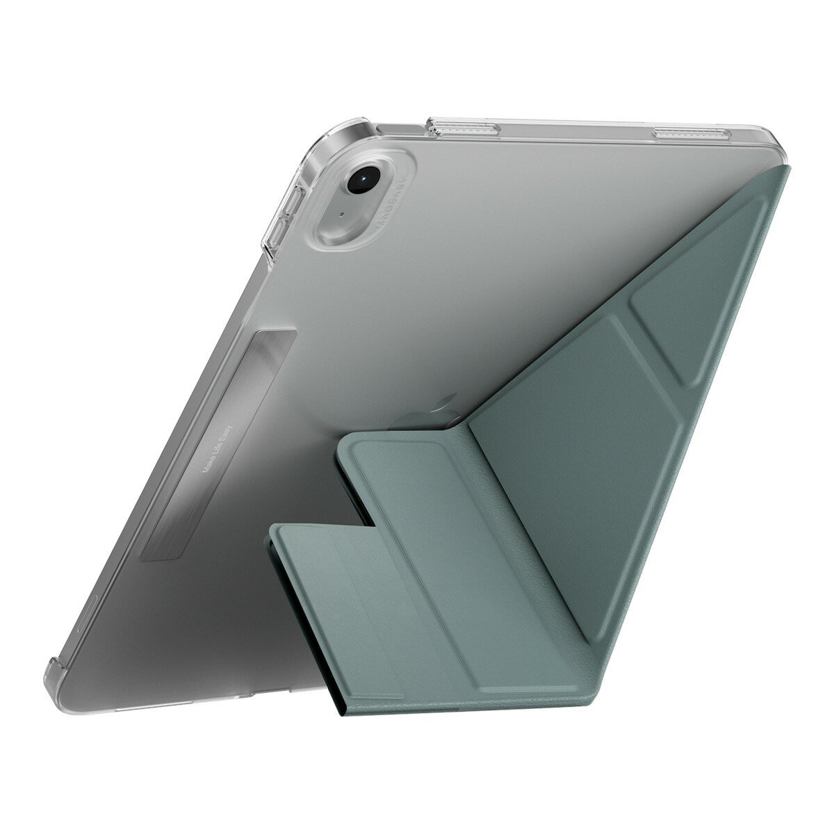 MAGEASY Facet 全方位支架透明背蓋保護套 for 2022 iPad 10 & 2025 iPad A16 深水青