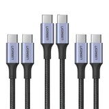 綠聯 Type-C 對 Type-C PD 100W 5A 快充傳輸線 金屬殼編織線 深空灰 (1.5公尺) 3件組 綠聯 Type-C 對 Type-C PD 100W 5A 快充傳輸線 金屬殼編織線 深空灰 (1.5公尺) 3件組