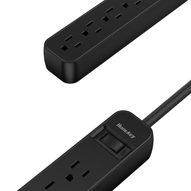 Huntkey 防突波 1開6插3孔 TYPE A+C 延長線 2入組