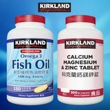 Kirkland Signature 科克蘭 新型緩釋魚油180粒+鈣鎂鋅錠 300錠