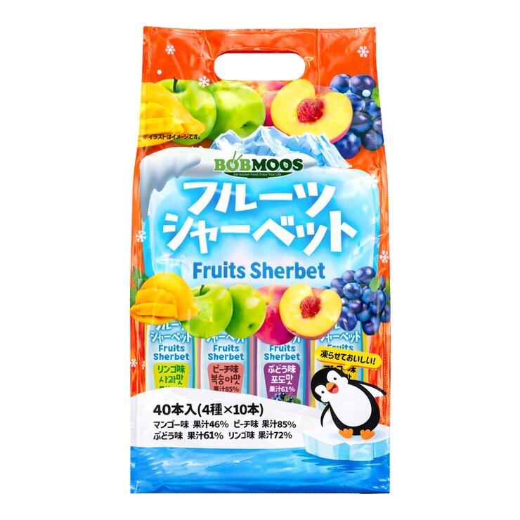 BOBMOOS 綜合水果雪酪果汁條-40入 1406毫升(1600公克)