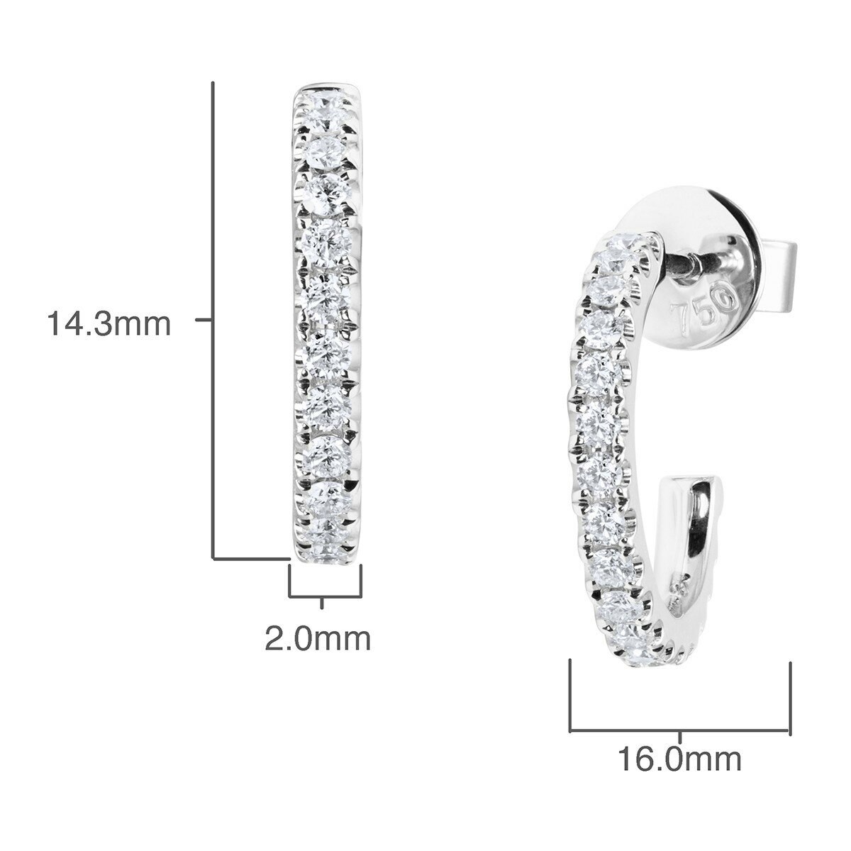 0.40克拉 圓形鑽石耳環 VS2/I