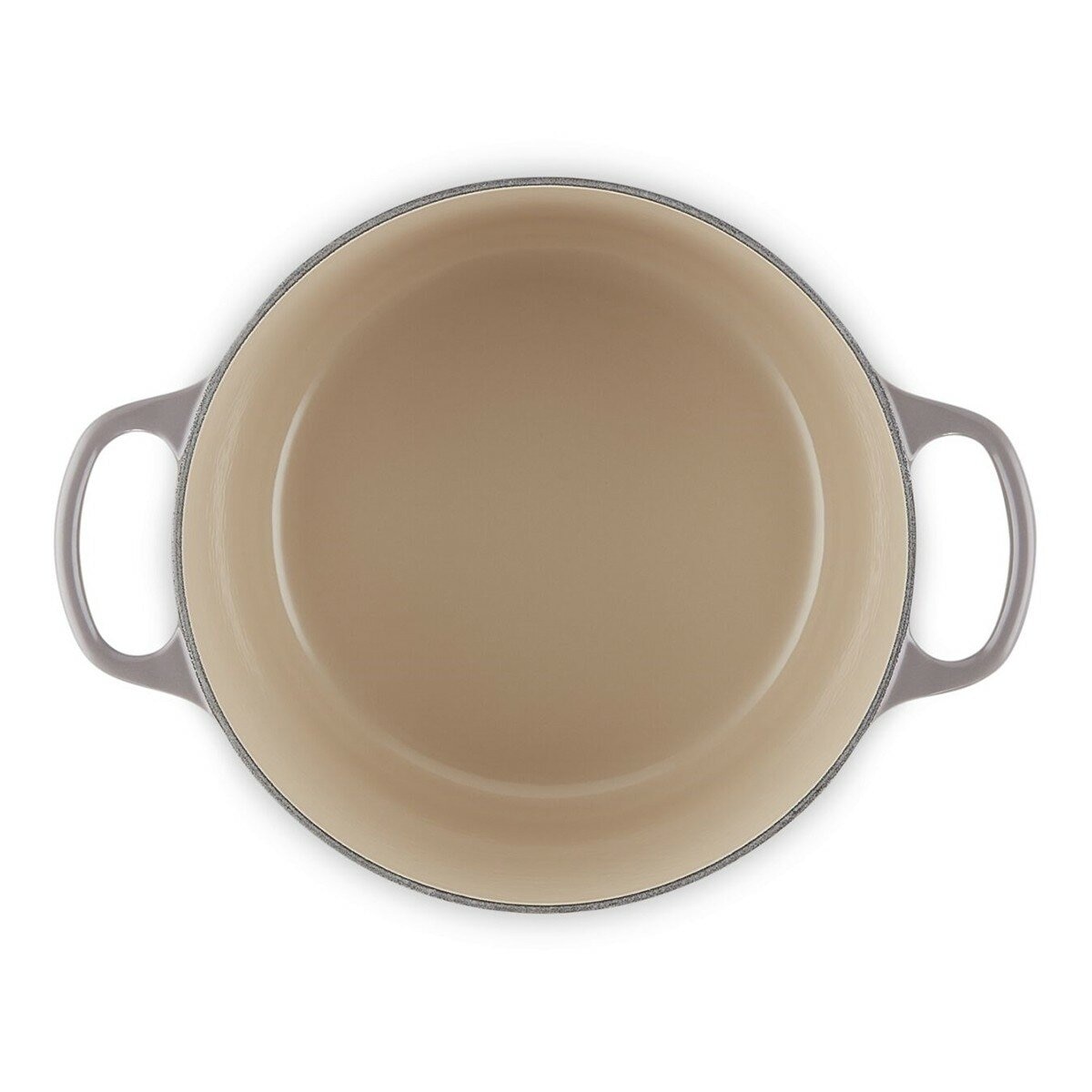 Le Creuset 雙耳圓形鑄鐵深圓鍋 含鋼頭鍋蓋 24公分 燧石灰