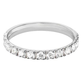 0.45 克拉18K白K金釘鑲鑽石結婚戒指, VS2 / G 0.45 克拉18K白K金釘鑲鑽石結婚戒指, VS2 / G