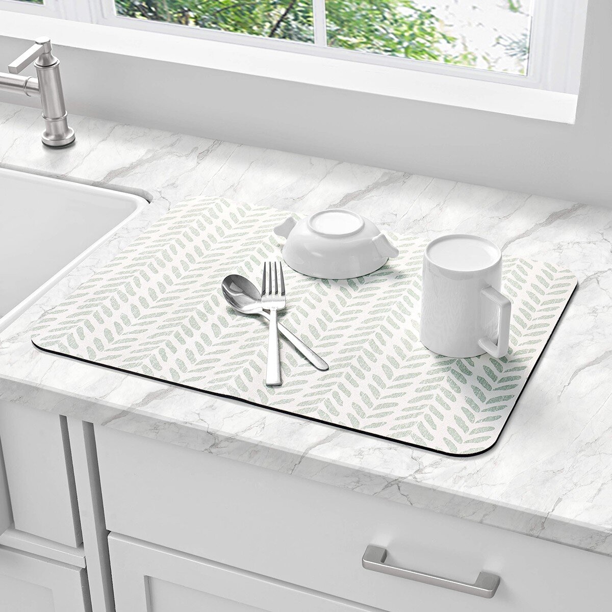Creative Home 多用途吸水止滑墊 四入組 38公分 X 50公分 2入 + 50公分 X 76公分 2入 綠