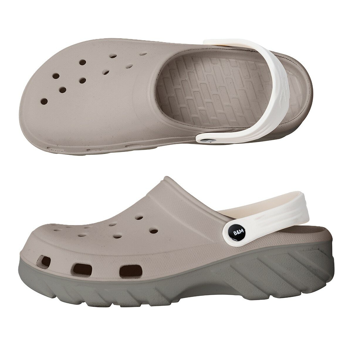 母子鱷魚 水陸雙色洞洞鞋 灰