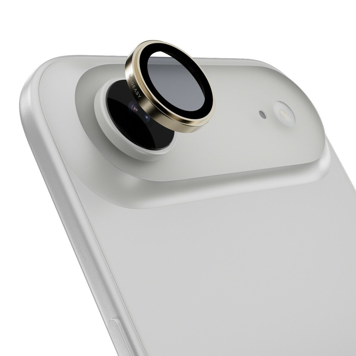 MAGEASY Bright M 不發黃軍規磁吸透明殼 iPhone Air (白磁圈) + 鏡頭保護貼Lenz(沙漠) + Vetro 9H 鋼化玻璃保護膜