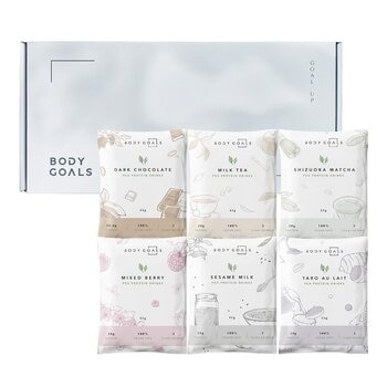 Body Goals 全素多效豌豆蛋白飲組合31公克 X 60入 (醇黑可可 / 芝麻歐蕾 / 馥郁奶茶 / 靜岡抹茶 / 濃芋歐蕾 / 繽紛野莓)