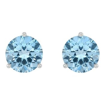 14K白K金 海藍寶石耳環 14K白K金 海藍寶石耳環