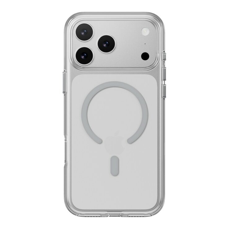 MAGEASY Bright M 不發黃軍規磁吸透明殼 iPhone 17 Pro Max(迷霧磁圈) + 鏡頭保護貼Lenz(白色) + Vetro 9H 鋼化玻璃保護膜