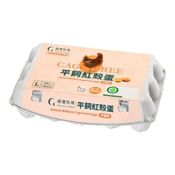 綠璽牧場 冷藏平飼紅殼雞蛋 L規格 15顆入