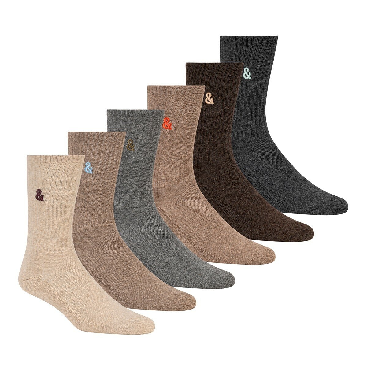 Scotch & Soda 男襪6入組 棕