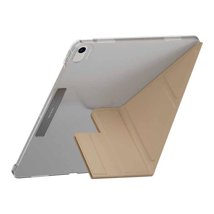 MAGEASY Facet 全方位支架透明背蓋保護套 適用於 2024 iPad Air 13吋 2025 M3 / 2024 M2 奶茶色