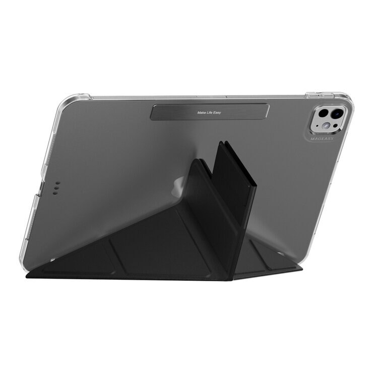 MAGEASY Facet 全方位支架透明背蓋保護套 2024 iPad Pro 11吋 黑